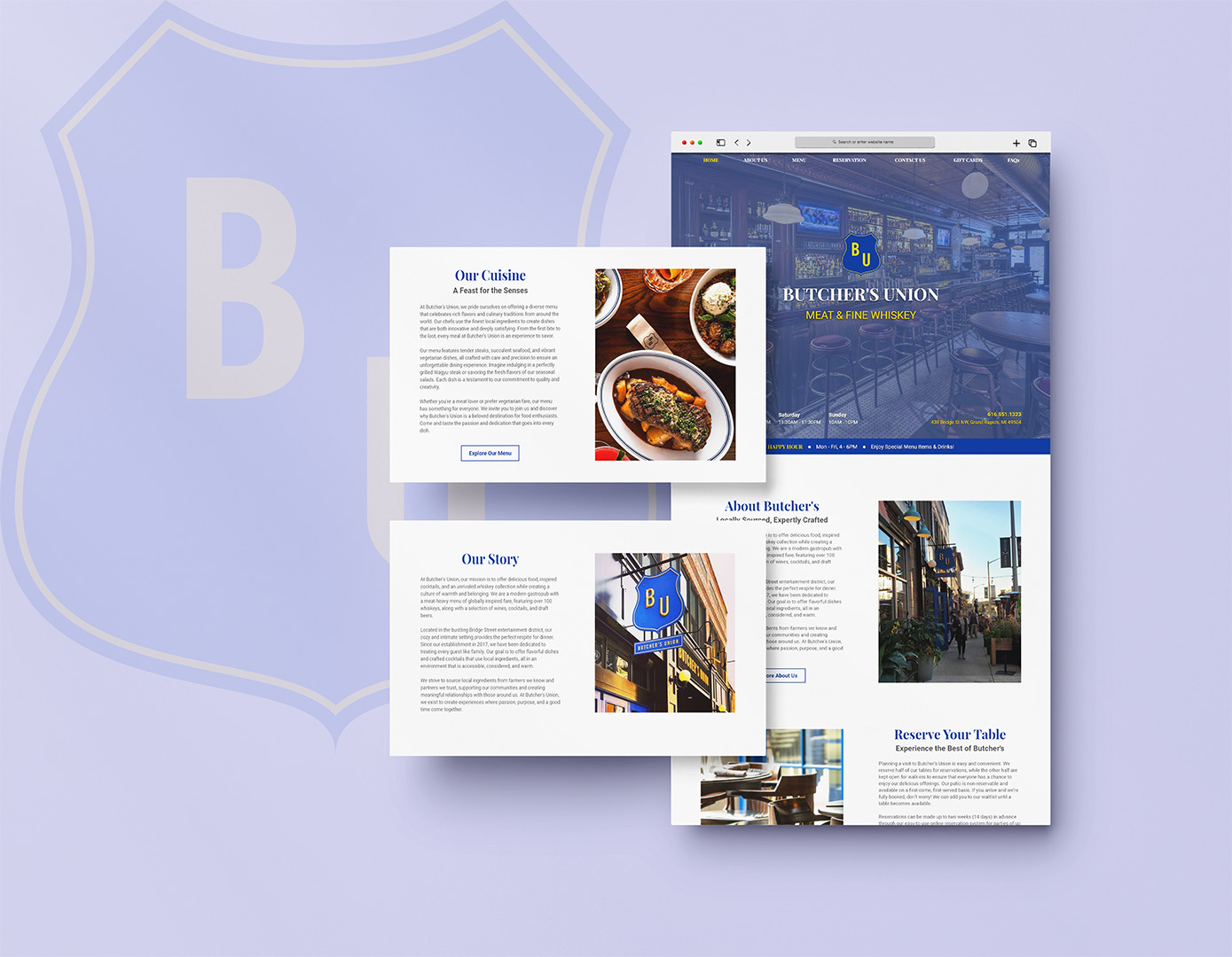 Screenshot of Butcher's Union website redesign